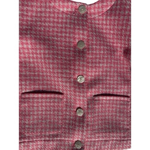 J.Crew Factory Tweed Patch-Pocket Women's Jacket Pink Size 12 - Picture 6 of 6